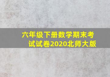 六年级下册数学期末考试试卷2020北师大版