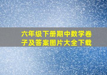 六年级下册期中数学卷子及答案图片大全下载