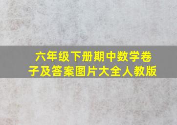 六年级下册期中数学卷子及答案图片大全人教版