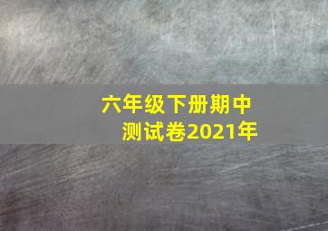 六年级下册期中测试卷2021年