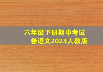 六年级下册期中考试卷语文2023人教版