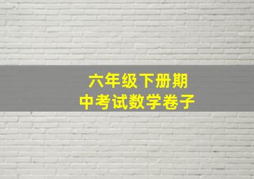 六年级下册期中考试数学卷子