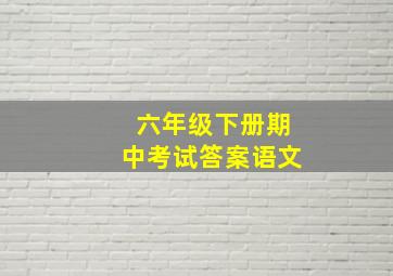 六年级下册期中考试答案语文