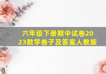 六年级下册期中试卷2023数学卷子及答案人教版