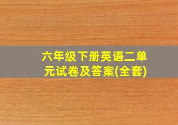 六年级下册英语二单元试卷及答案(全套)