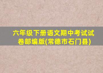 六年级下册语文期中考试试卷部编版(常德市石门县)