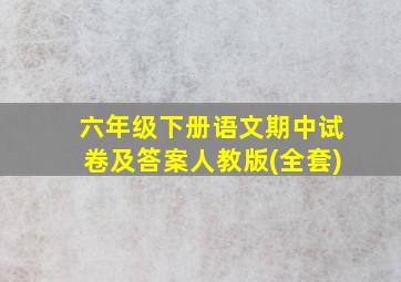 六年级下册语文期中试卷及答案人教版(全套)