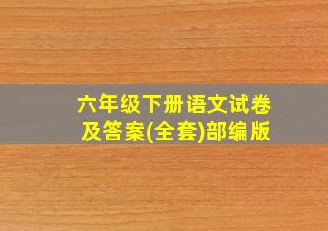 六年级下册语文试卷及答案(全套)部编版