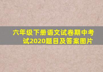 六年级下册语文试卷期中考试2020题目及答案图片