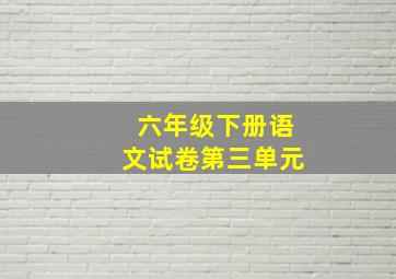 六年级下册语文试卷第三单元