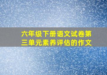 六年级下册语文试卷第三单元素养评估的作文