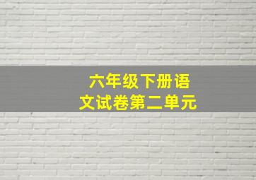 六年级下册语文试卷第二单元