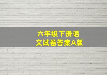 六年级下册语文试卷答案A版