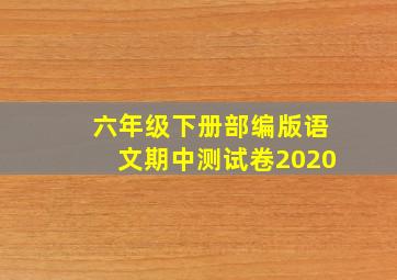 六年级下册部编版语文期中测试卷2020