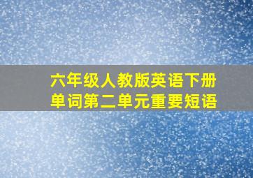 六年级人教版英语下册单词第二单元重要短语