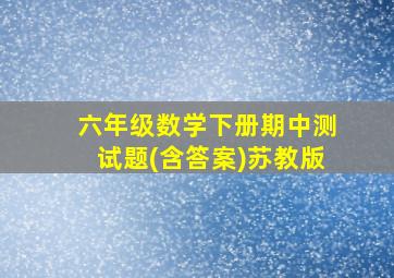 六年级数学下册期中测试题(含答案)苏教版