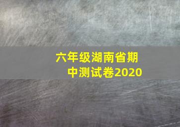 六年级湖南省期中测试卷2020