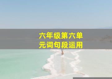 六年级第六单元词句段运用