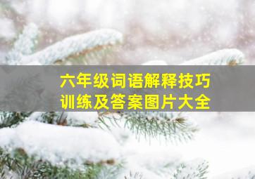 六年级词语解释技巧训练及答案图片大全