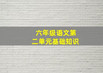 六年级语文第二单元基础知识