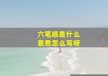 六笔顺是什么意思怎么写呀