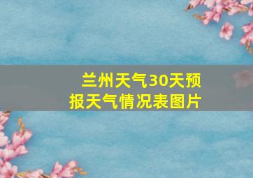 兰州天气30天预报天气情况表图片