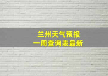 兰州天气预报一周查询表最新