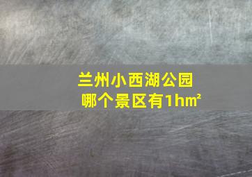 兰州小西湖公园哪个景区有1h㎡