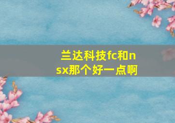 兰达科技fc和nsx那个好一点啊