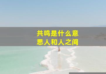 共鸣是什么意思人和人之间