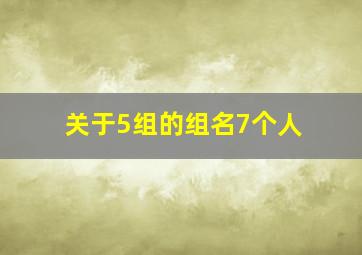 关于5组的组名7个人