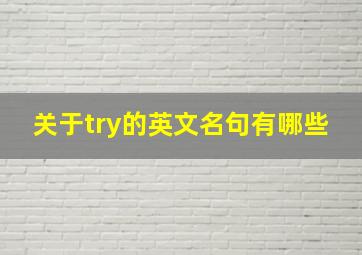 关于try的英文名句有哪些