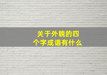 关于外貌的四个字成语有什么