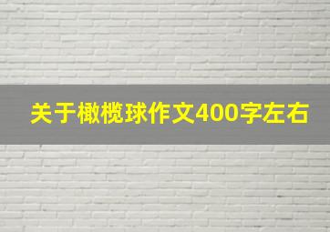 关于橄榄球作文400字左右