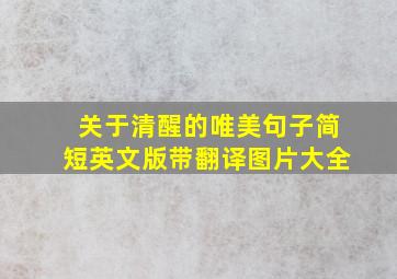 关于清醒的唯美句子简短英文版带翻译图片大全