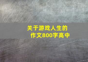 关于游戏人生的作文800字高中