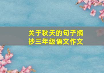 关于秋天的句子摘抄三年级语文作文