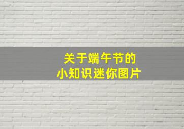 关于端午节的小知识迷你图片