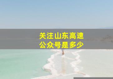 关注山东高速公众号是多少