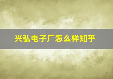 兴弘电子厂怎么样知乎