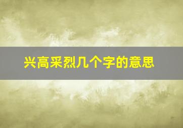 兴高采烈几个字的意思