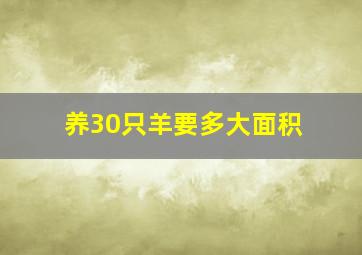 养30只羊要多大面积