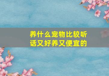 养什么宠物比较听话又好养又便宜的