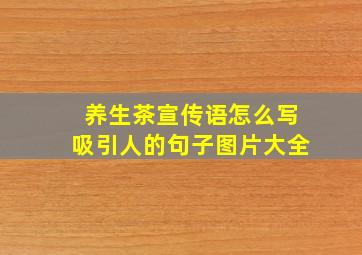 养生茶宣传语怎么写吸引人的句子图片大全