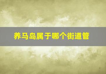 养马岛属于哪个街道管