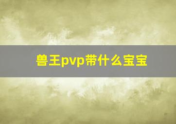 兽王pvp带什么宝宝