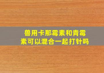 兽用卡那霉素和青霉素可以混合一起打针吗