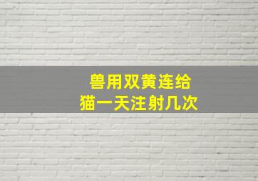 兽用双黄连给猫一天注射几次