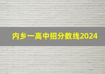 内乡一高中招分数线2024