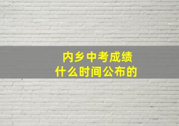 内乡中考成绩什么时间公布的